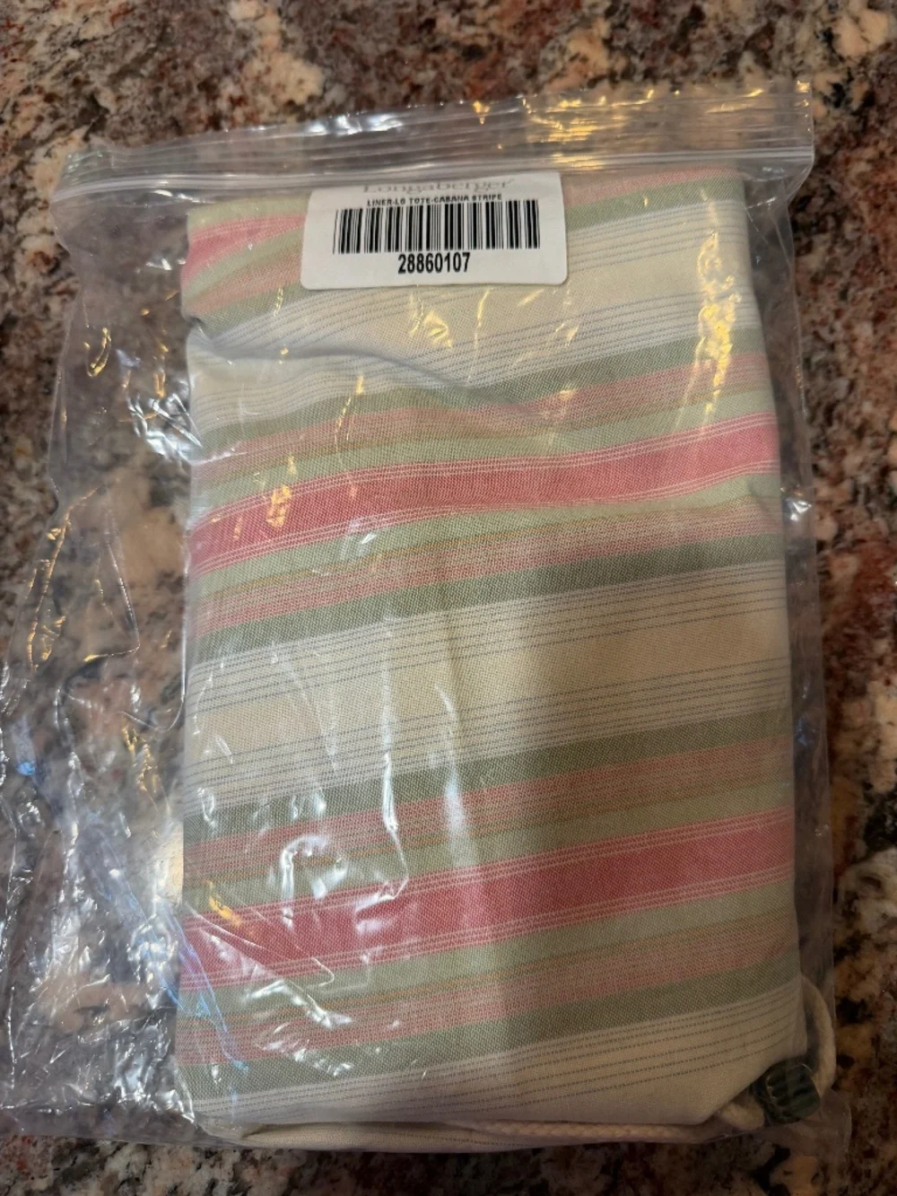 Longaberger Cabana Stripe Liner with drawstring for Large Boardwalk Basket